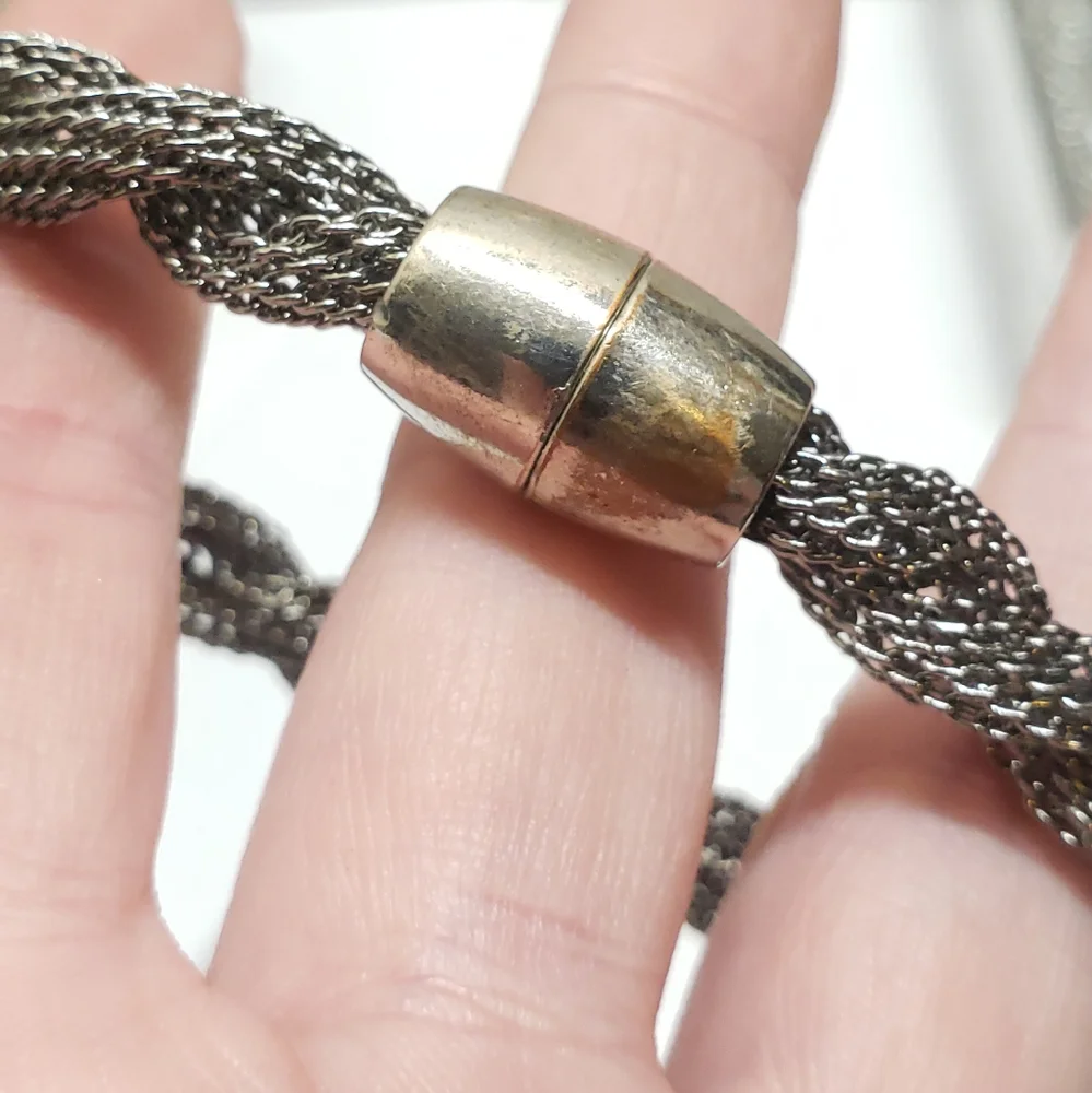 Silver Tone Mesh Twist Bracelet Statement Bracelet